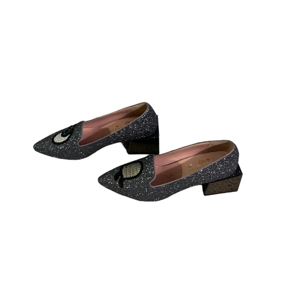 Playnomore WinkyGirl Color Blocks  loafer Metallic Navy heal size 36/ 6 - Picture 3 of 8